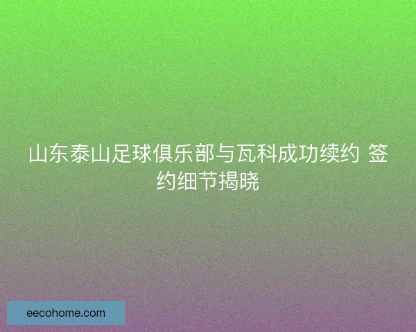 山东泰山足球俱乐部与瓦科成功续约 签约细节揭晓