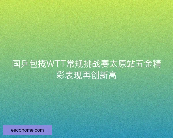 国乒包揽WTT常规挑战赛太原站五金精彩表现再创新高